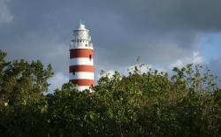 Hopetown Lighthouse - over which we saw the SpaceX Falcon Heavy Launch